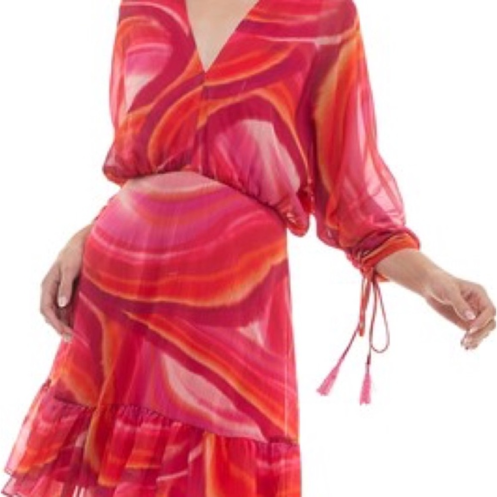 Taylor Pink and Orange Swirl Dress